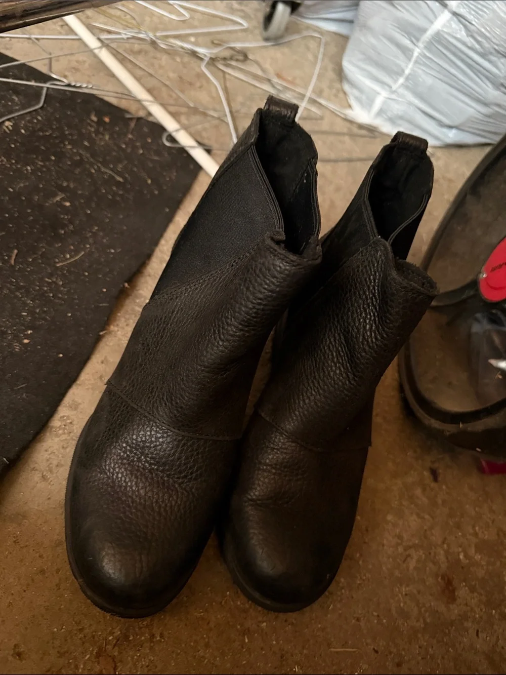 SOREL Black Leather Ankle Boots